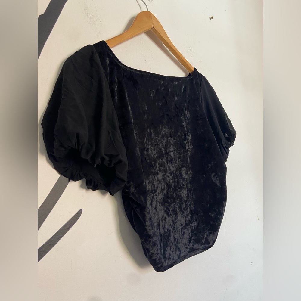 Free People Midnight Mood black velvet crop top - Picture 5 of 12